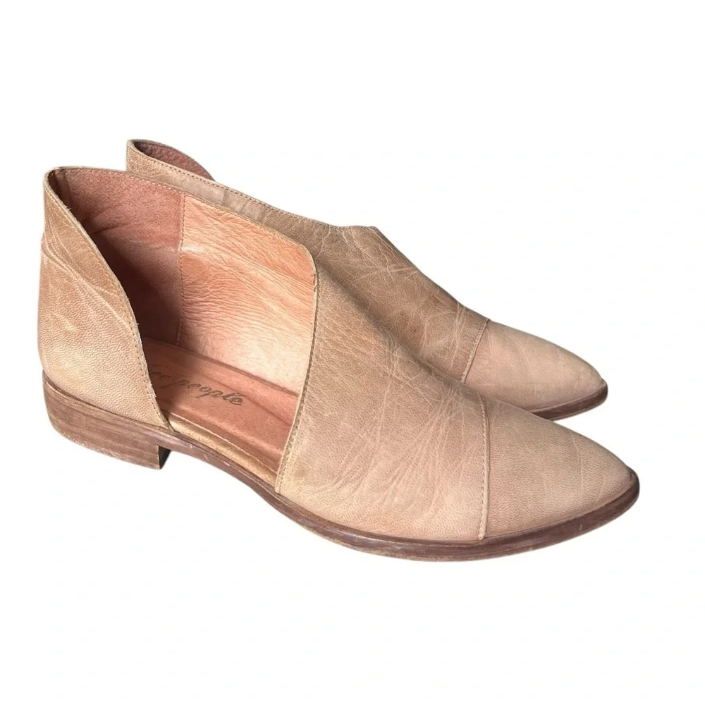 Free People Royale Flats Brown Leather size 36.5/US6
